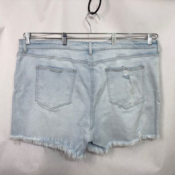 Glitzy Girlz Plus Size 26 Denim Shorts Light Blue Distressed Cut Off Frayed 1554 - Picture 2 of 13